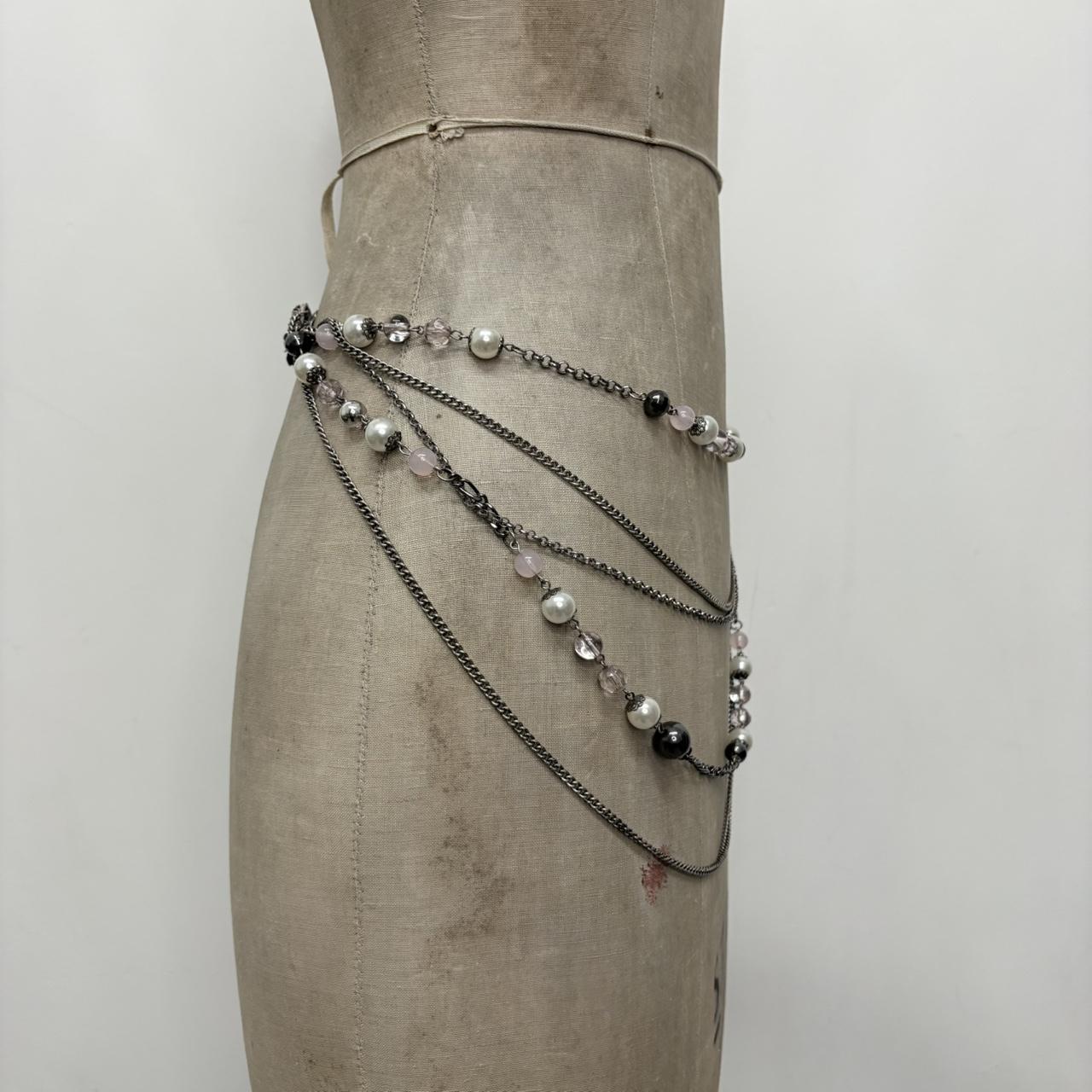 Silver metal layered necklace