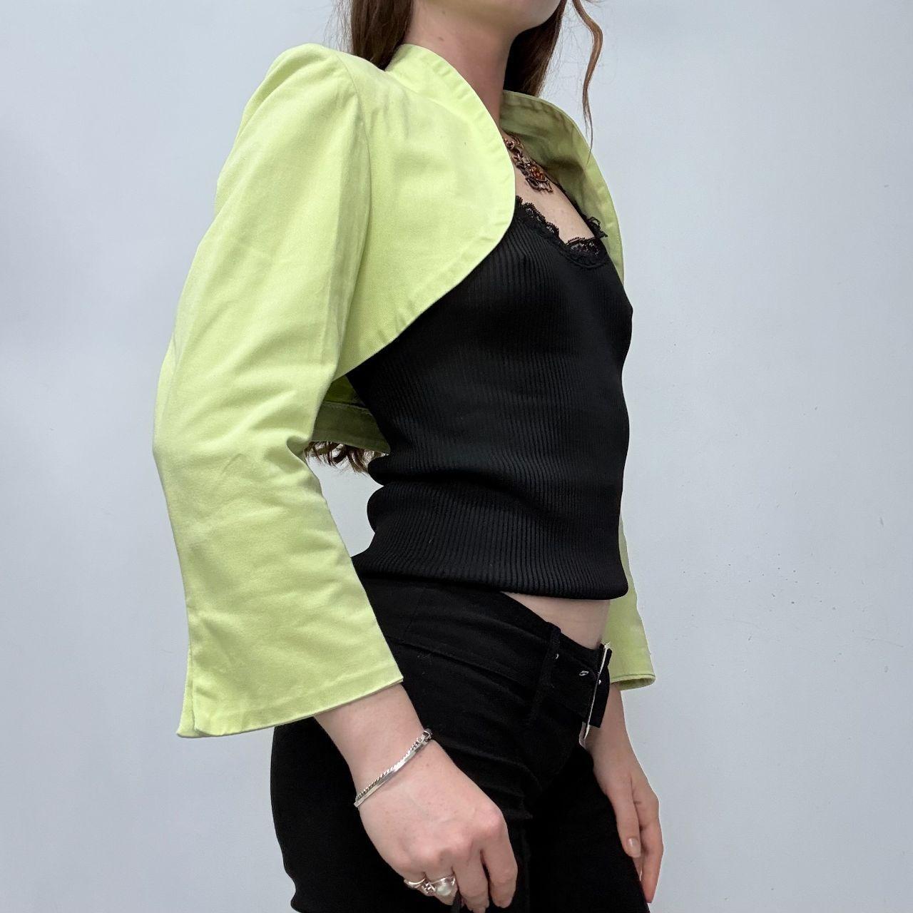 Green cropped minimalist jacket