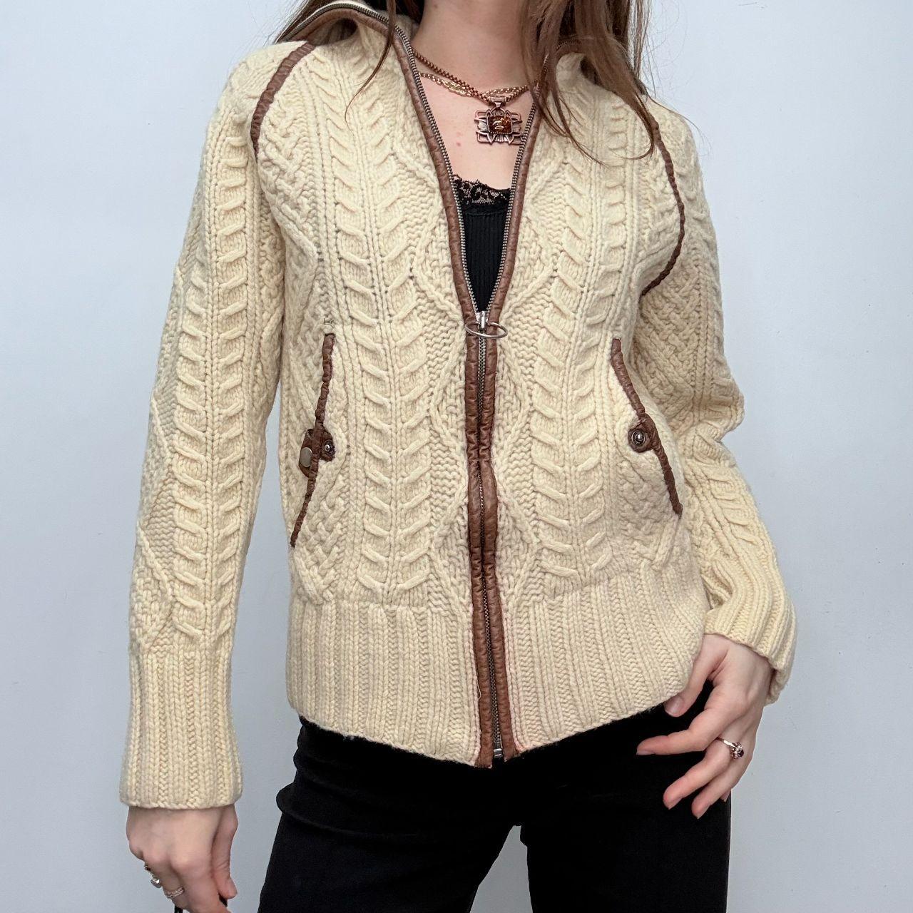 Wool cable knit Diesel cardigan