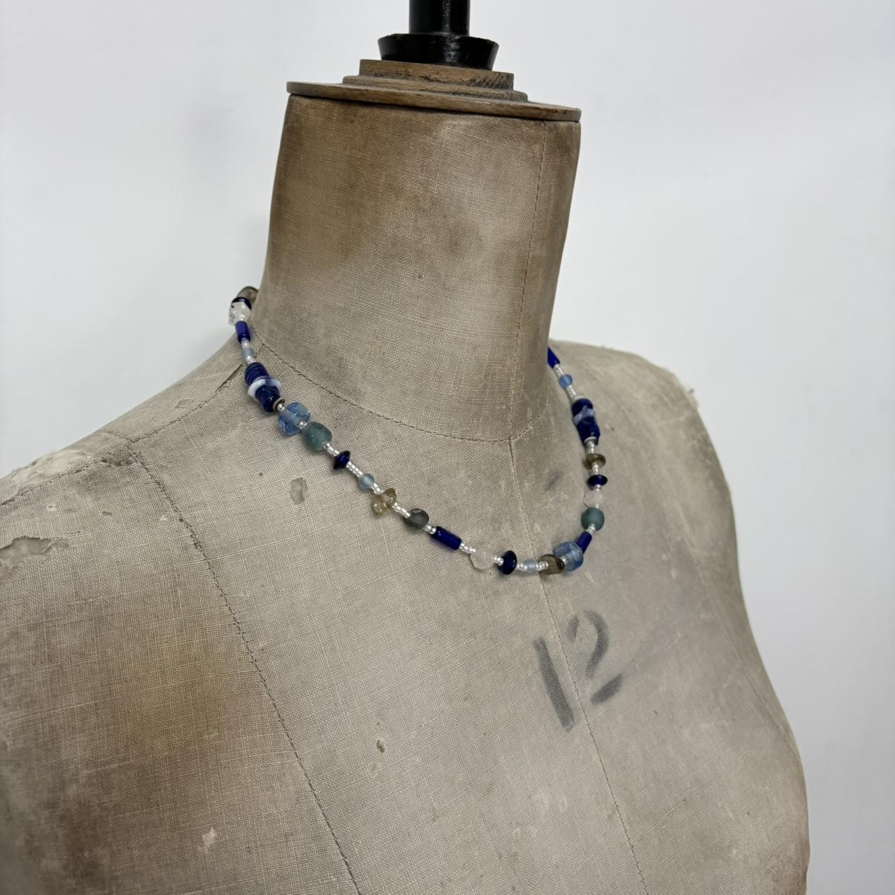 Blue beaded necklace