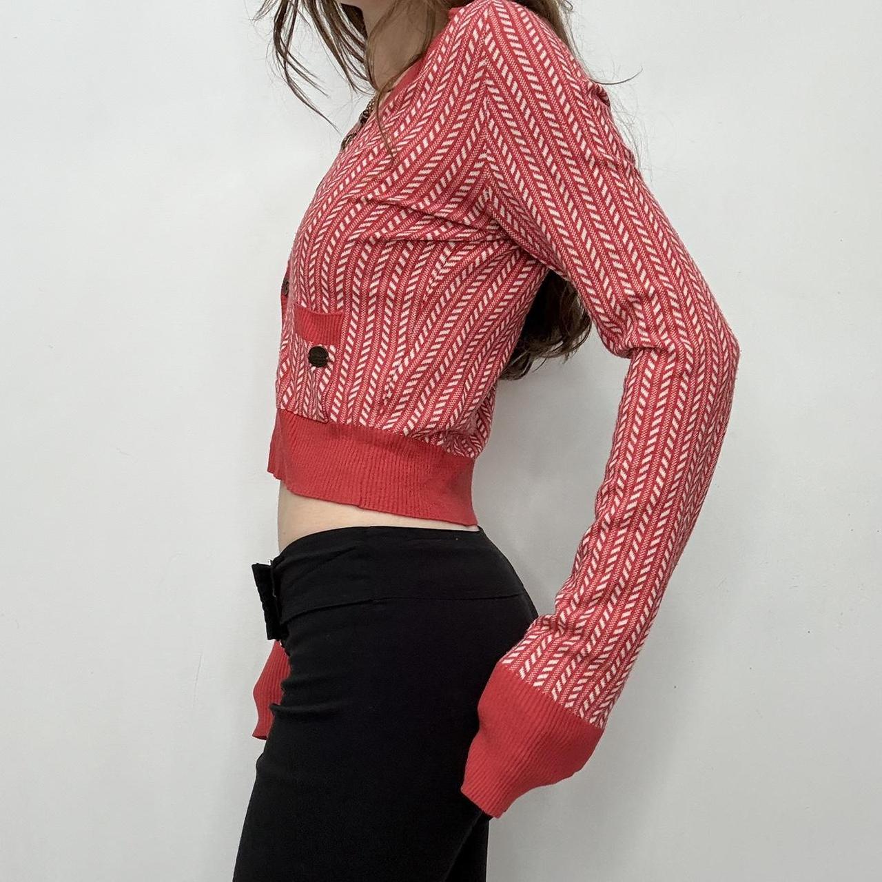 Red cropped slouchy diesel cardigan