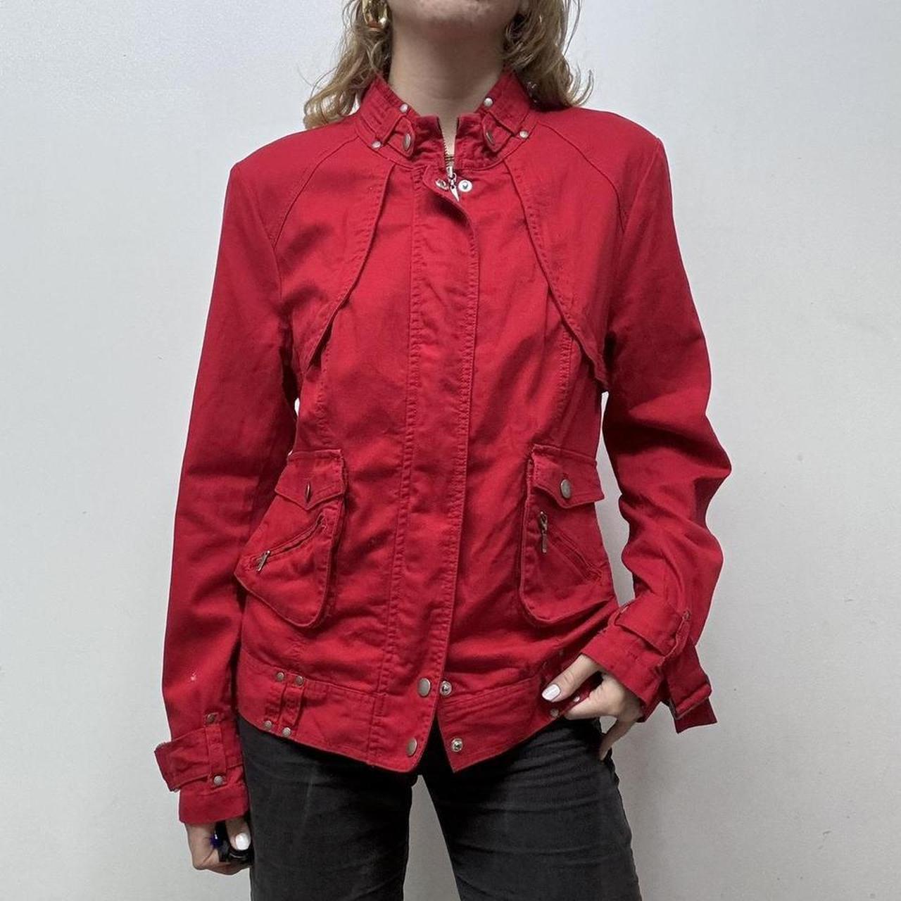 Y2K fitted red biker jacket