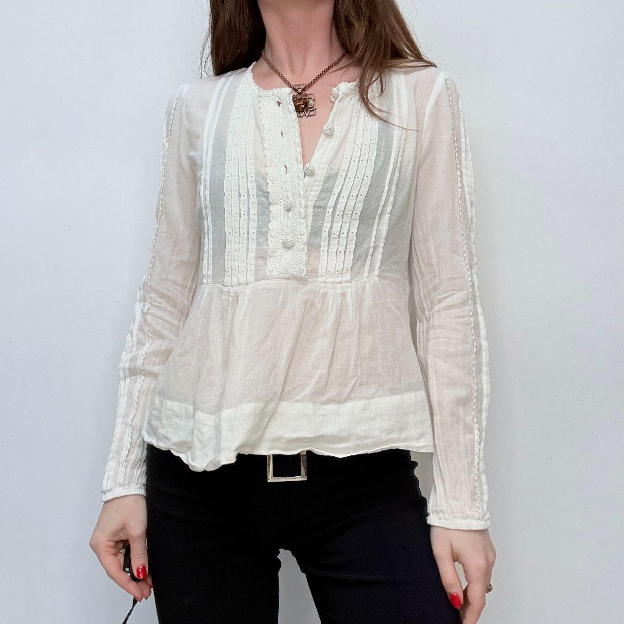 White cotton lace Chloe shirt