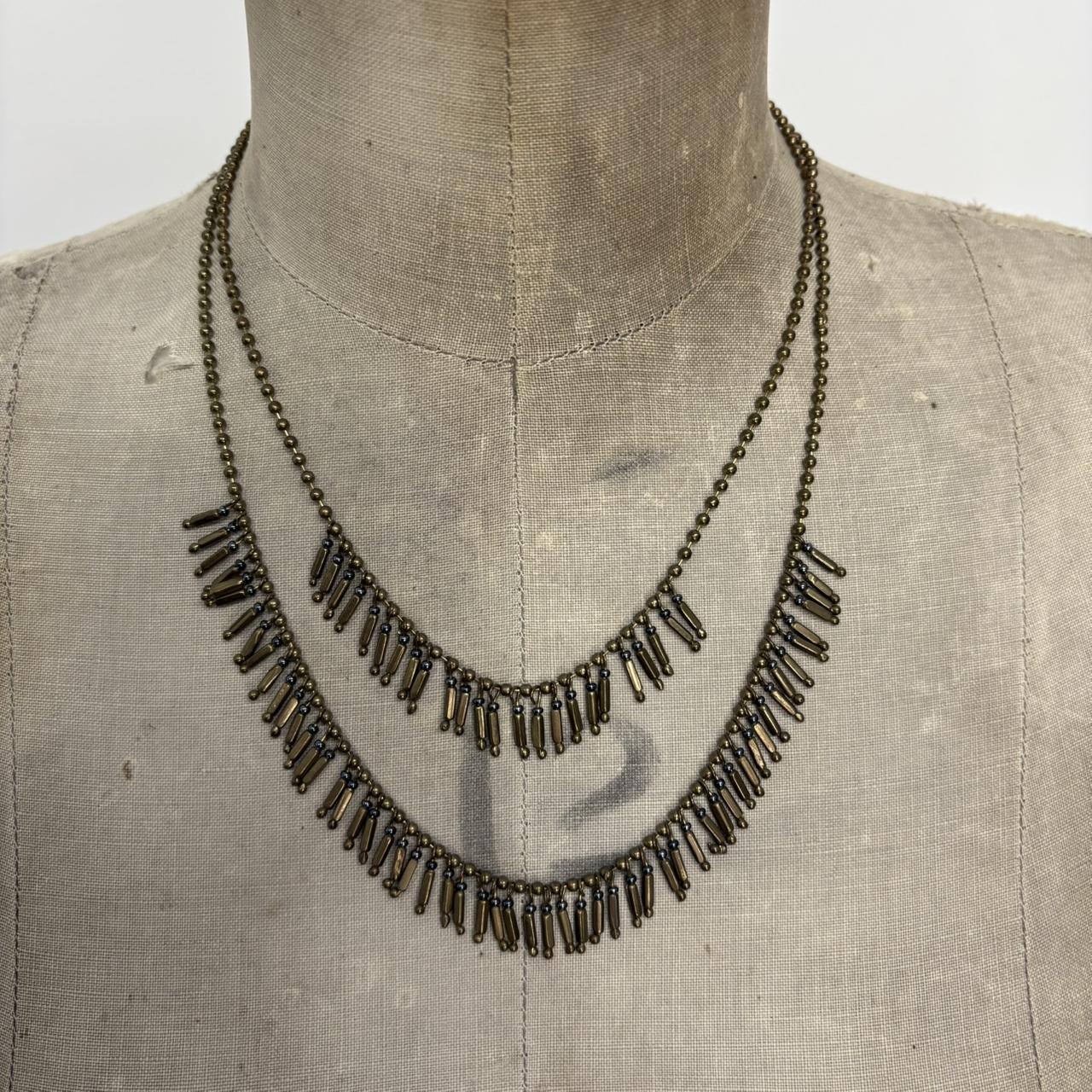 Gold layered chain boho chic necklace