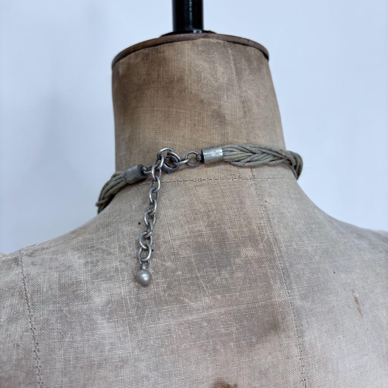 Chunky oversized hammered metal necklace