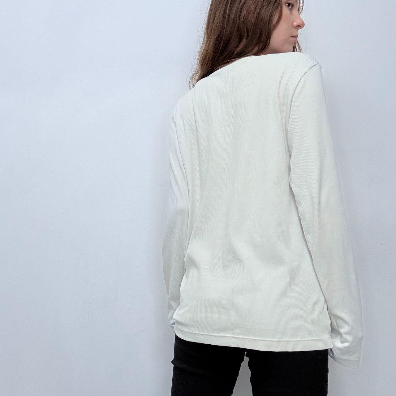 White ribbed versace long sleeve t-shirt