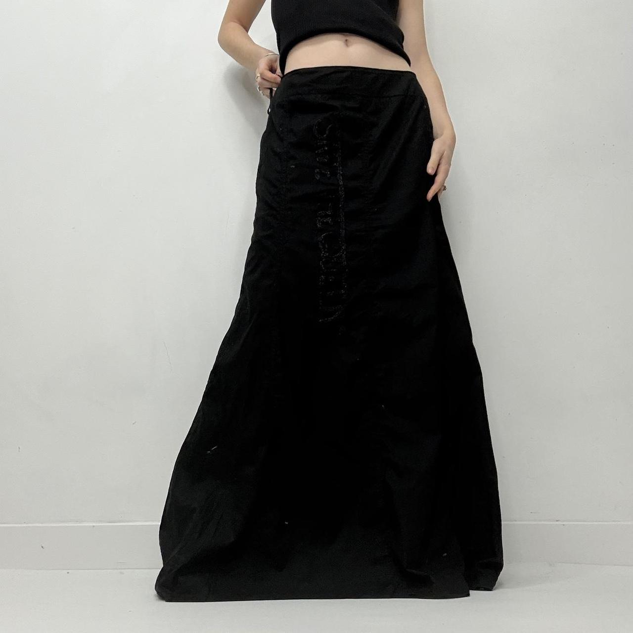 Black save the queen maxi skirt