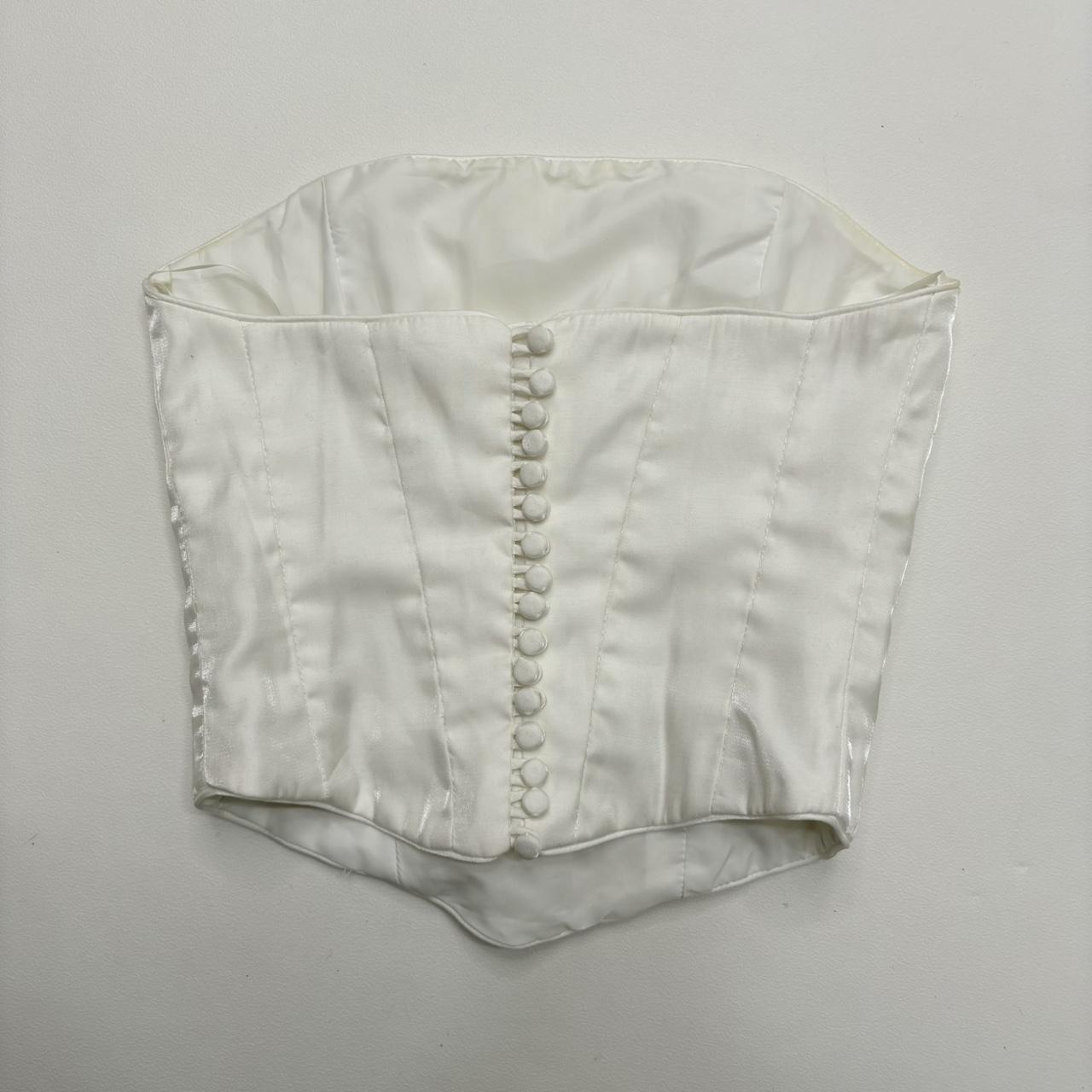 Gathered satin corset bustier