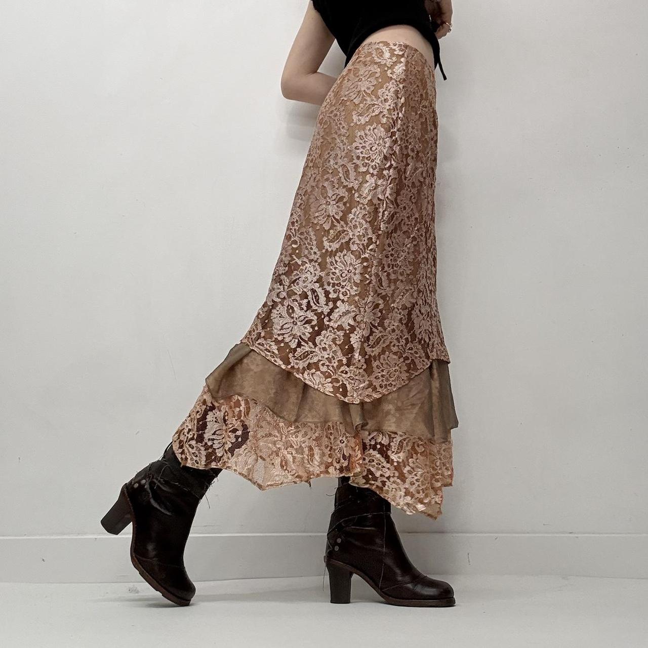 Lace layered fairy maxi skirt
