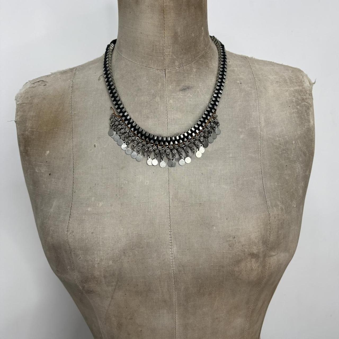 Silver chunky layered chain necklace