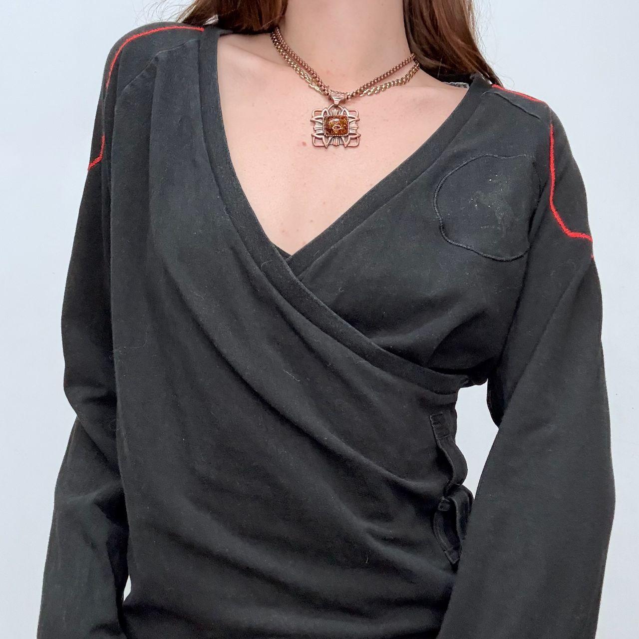 Black cotton wrap Ferrari t-shirt