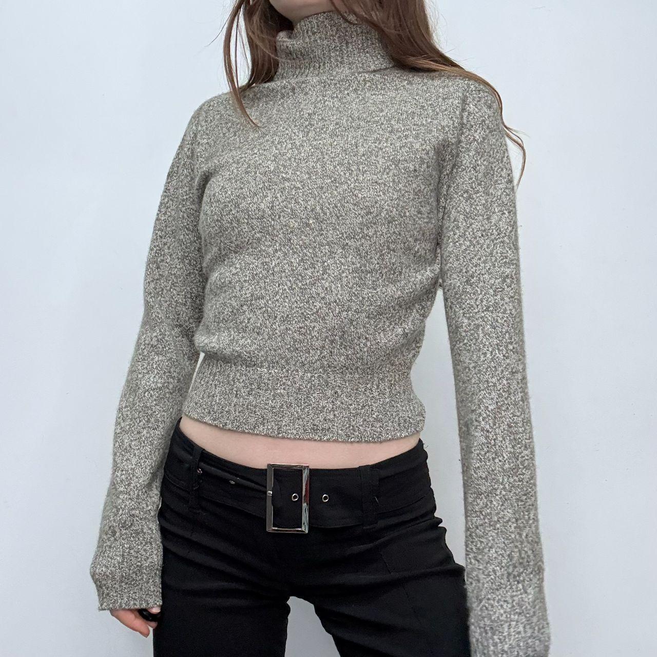 Grey cropped cashmere jumper
