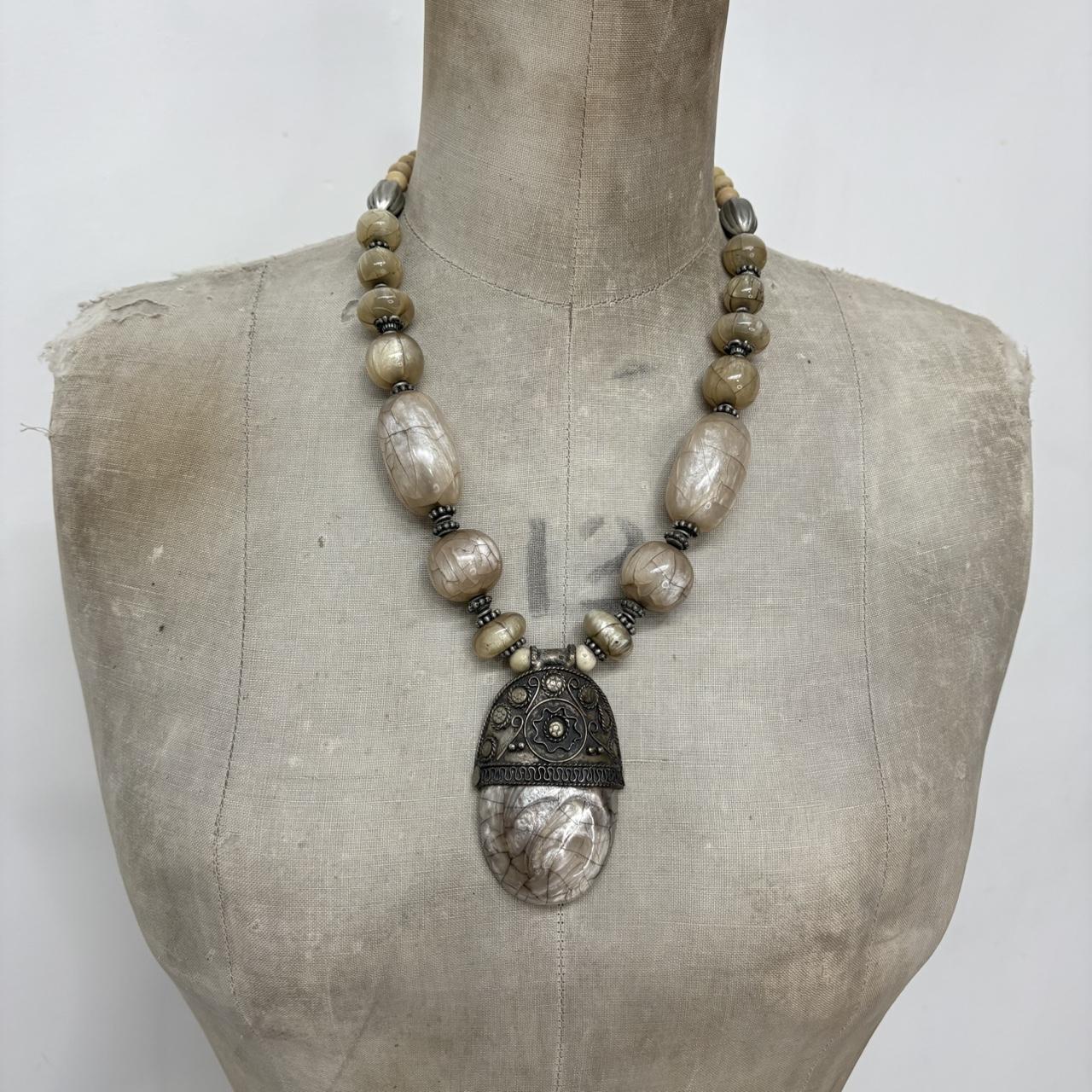 Chunky oversized boho gem necklace