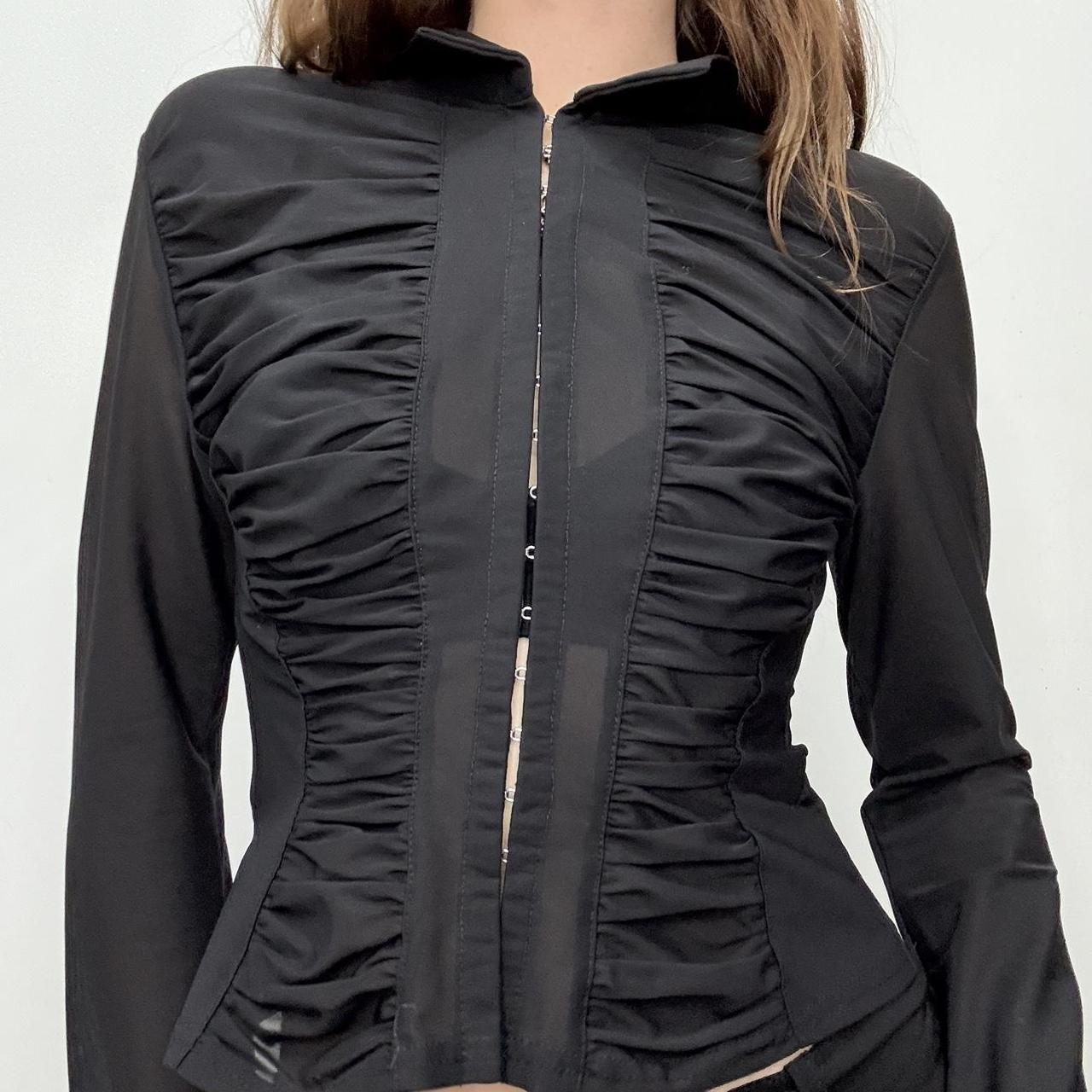 Black cinched corset shirt