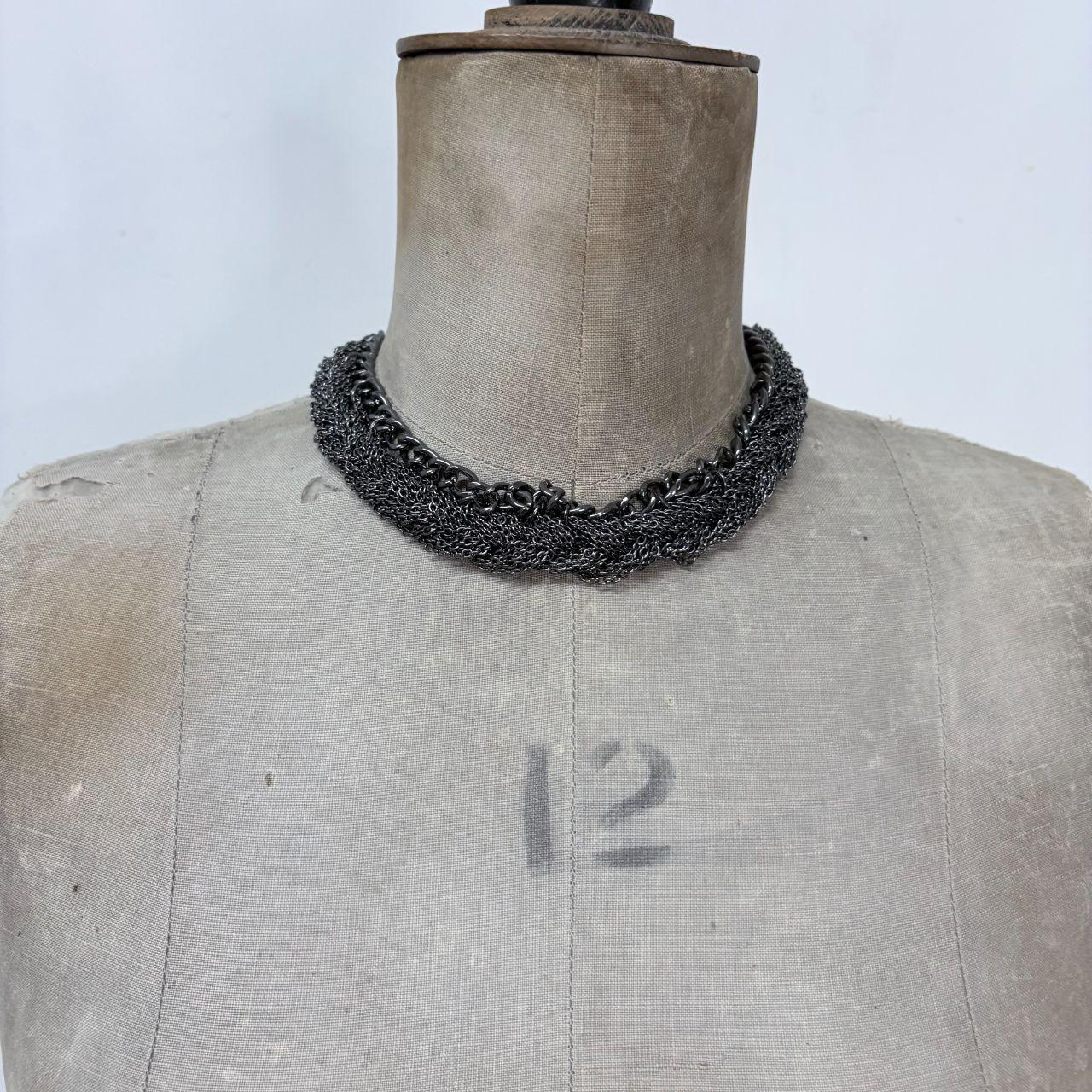 Chunky oversized silver metal chain
