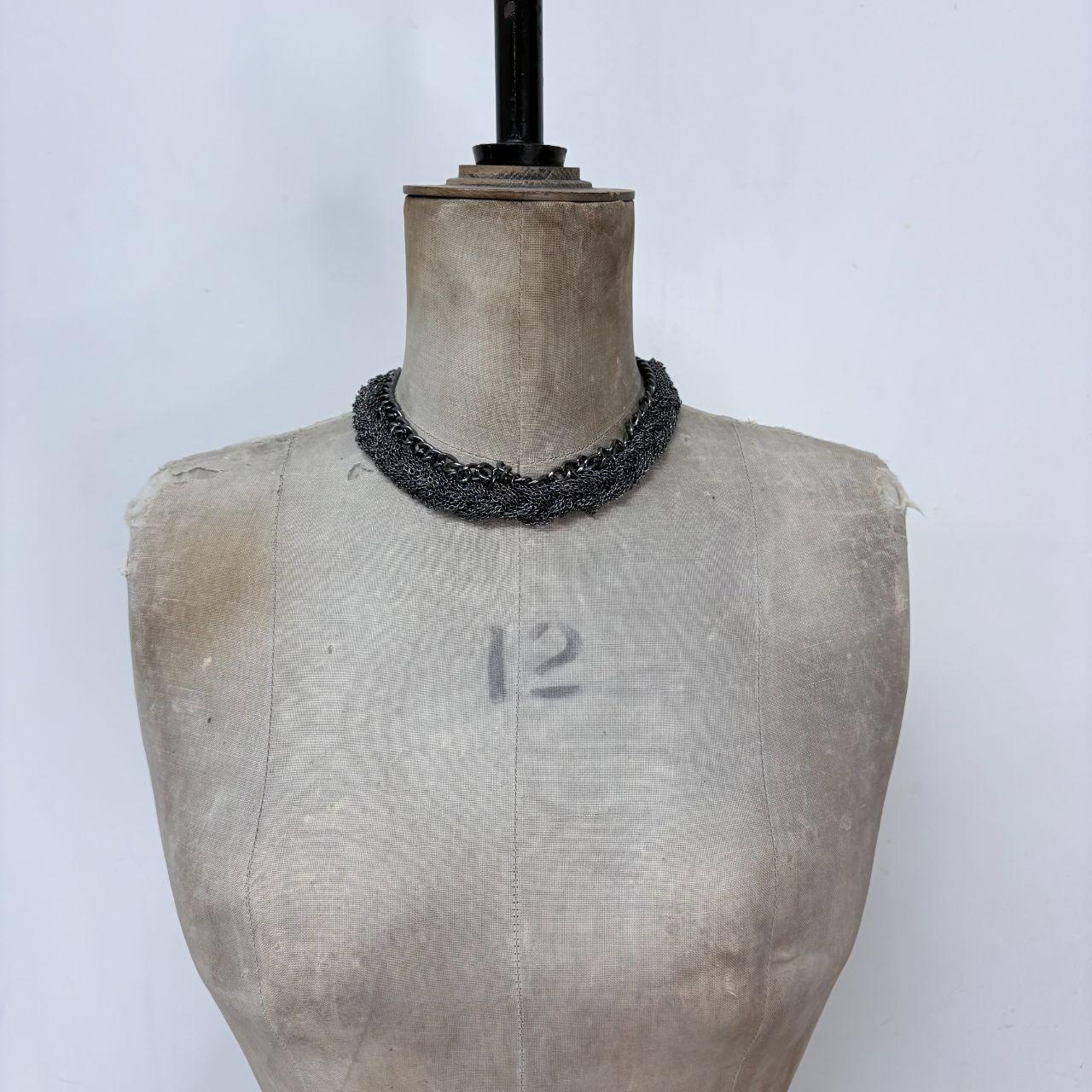Chunky oversized silver metal chain