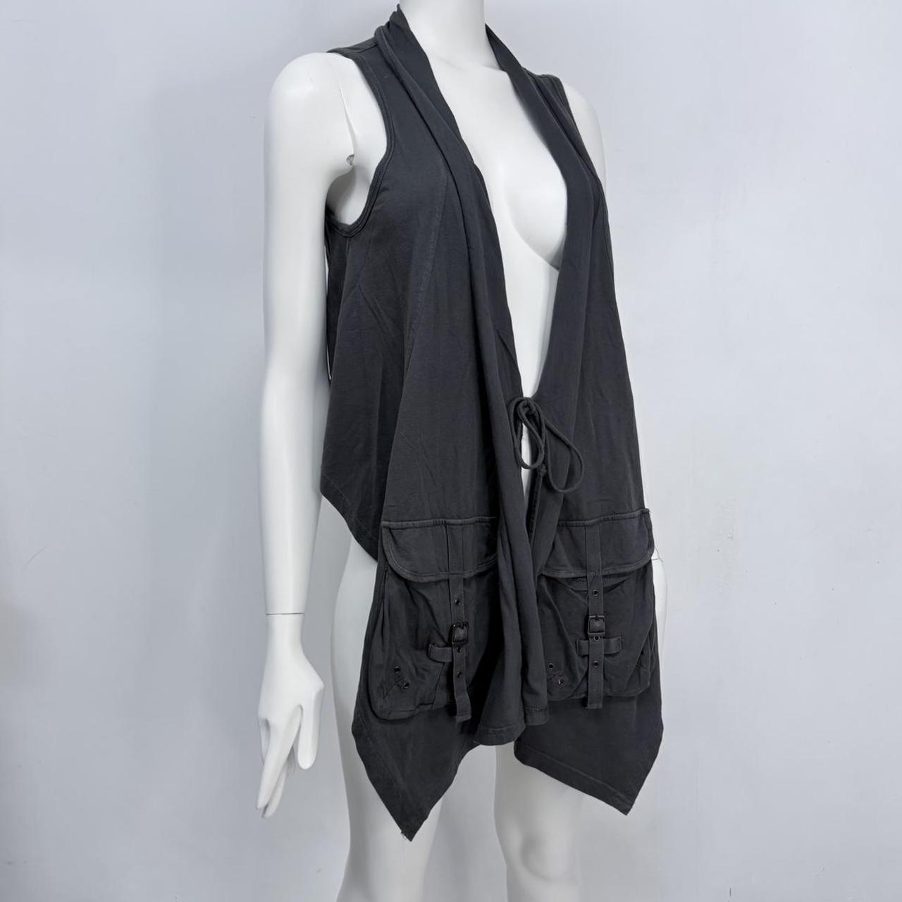 Cargo draped grey long vest