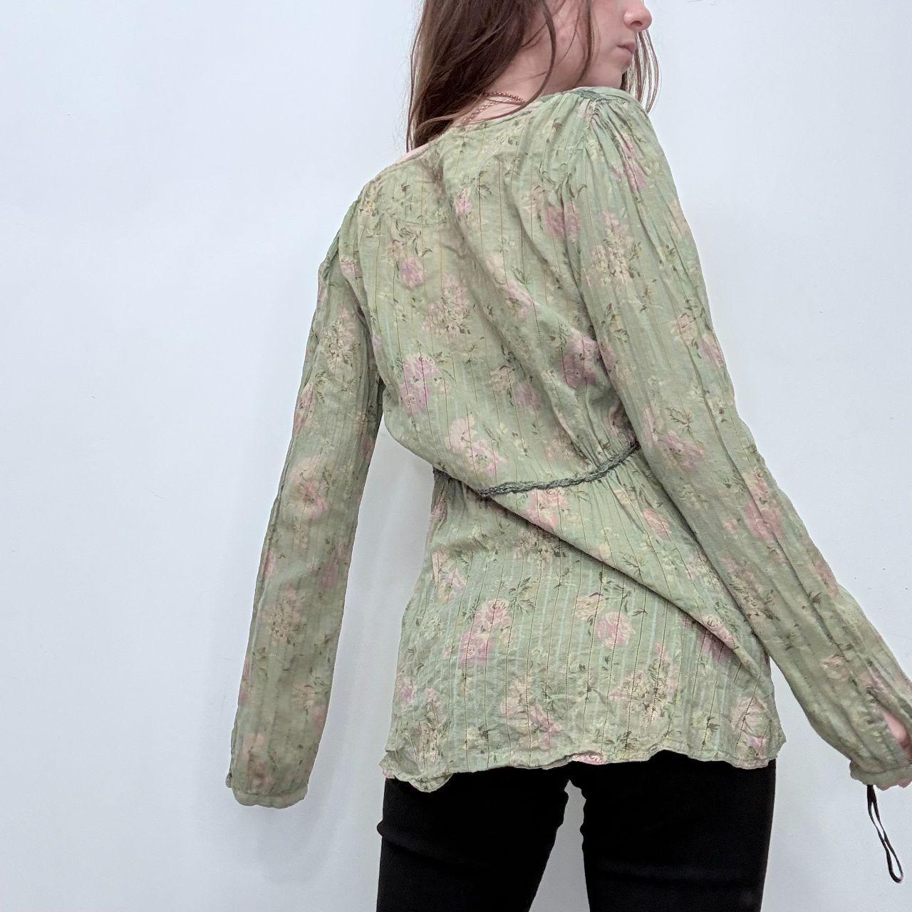 Green floral fairy blouse shirt