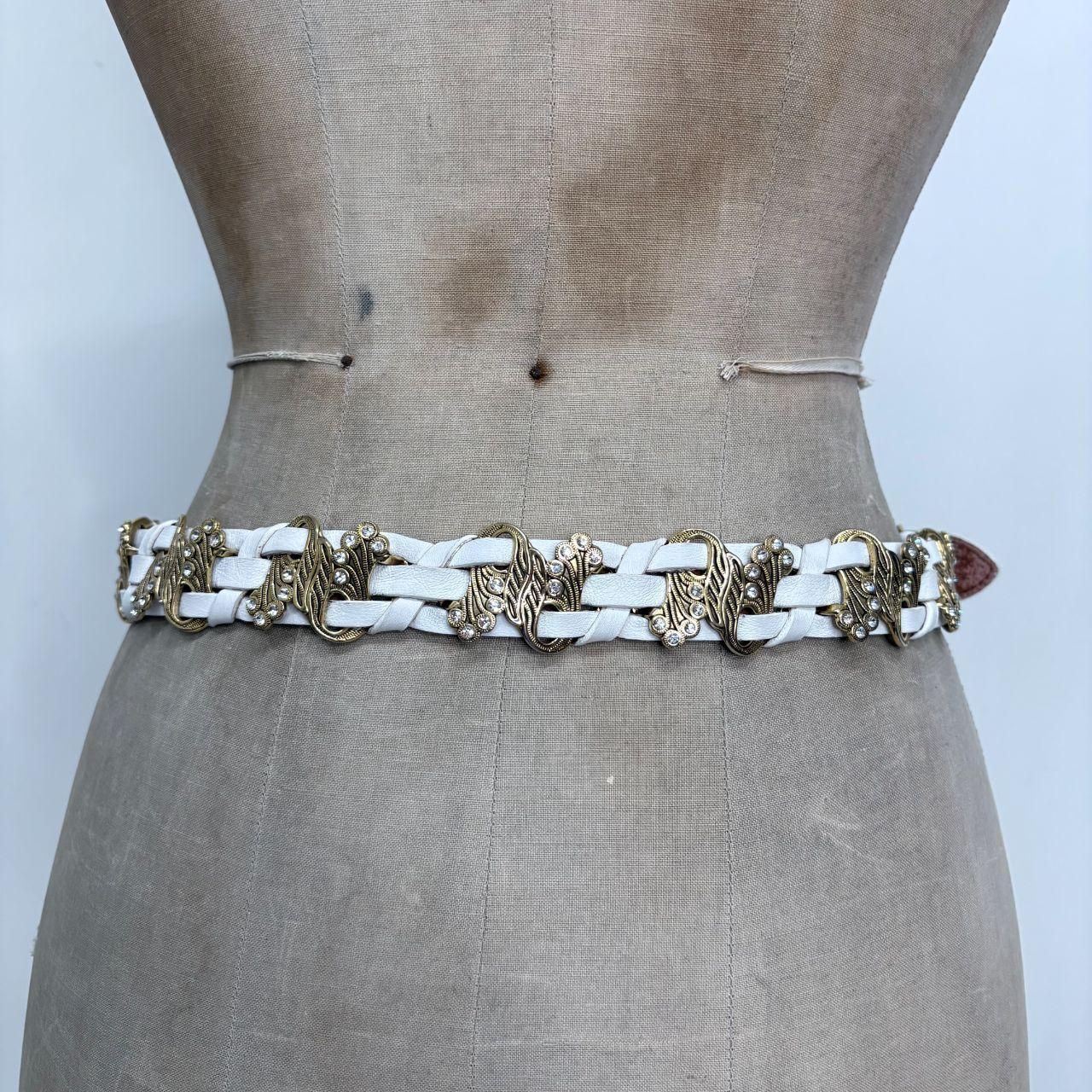 Gold chunky leather belt