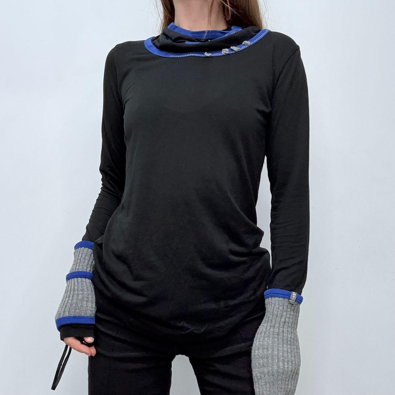Black rib slouchy t-shirt