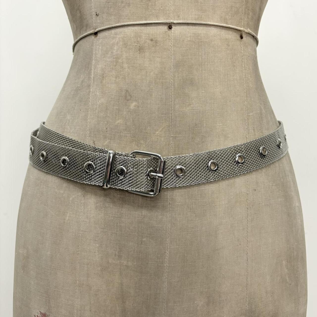 Silver chain metal belt