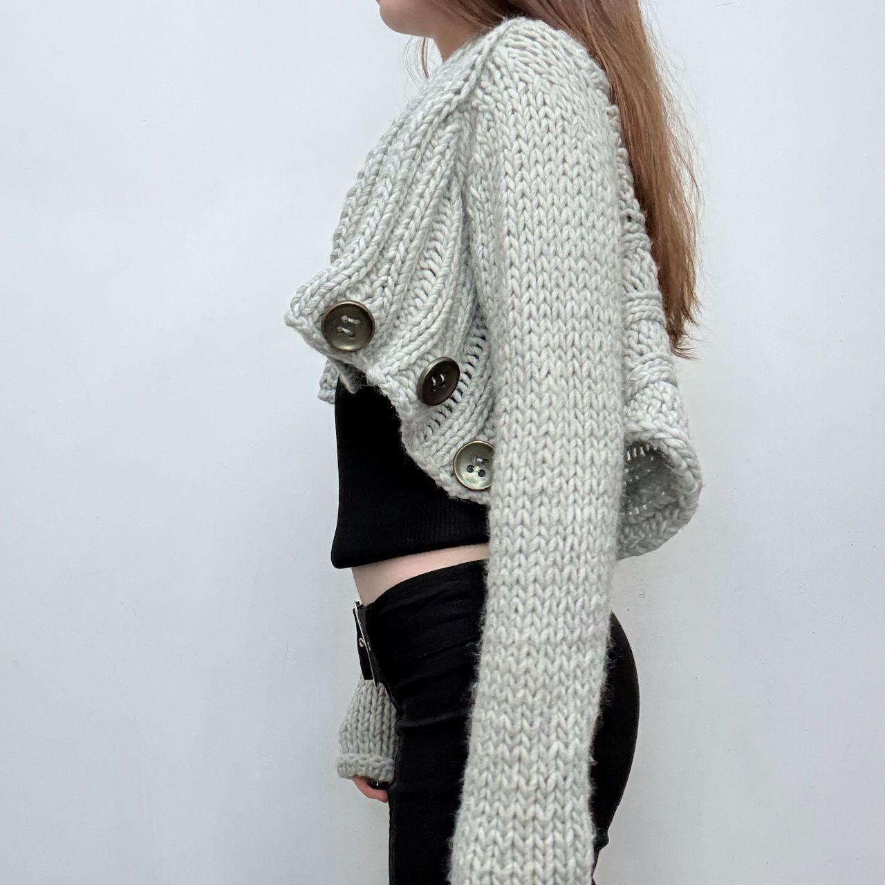Chunky knit wide neck cardigan