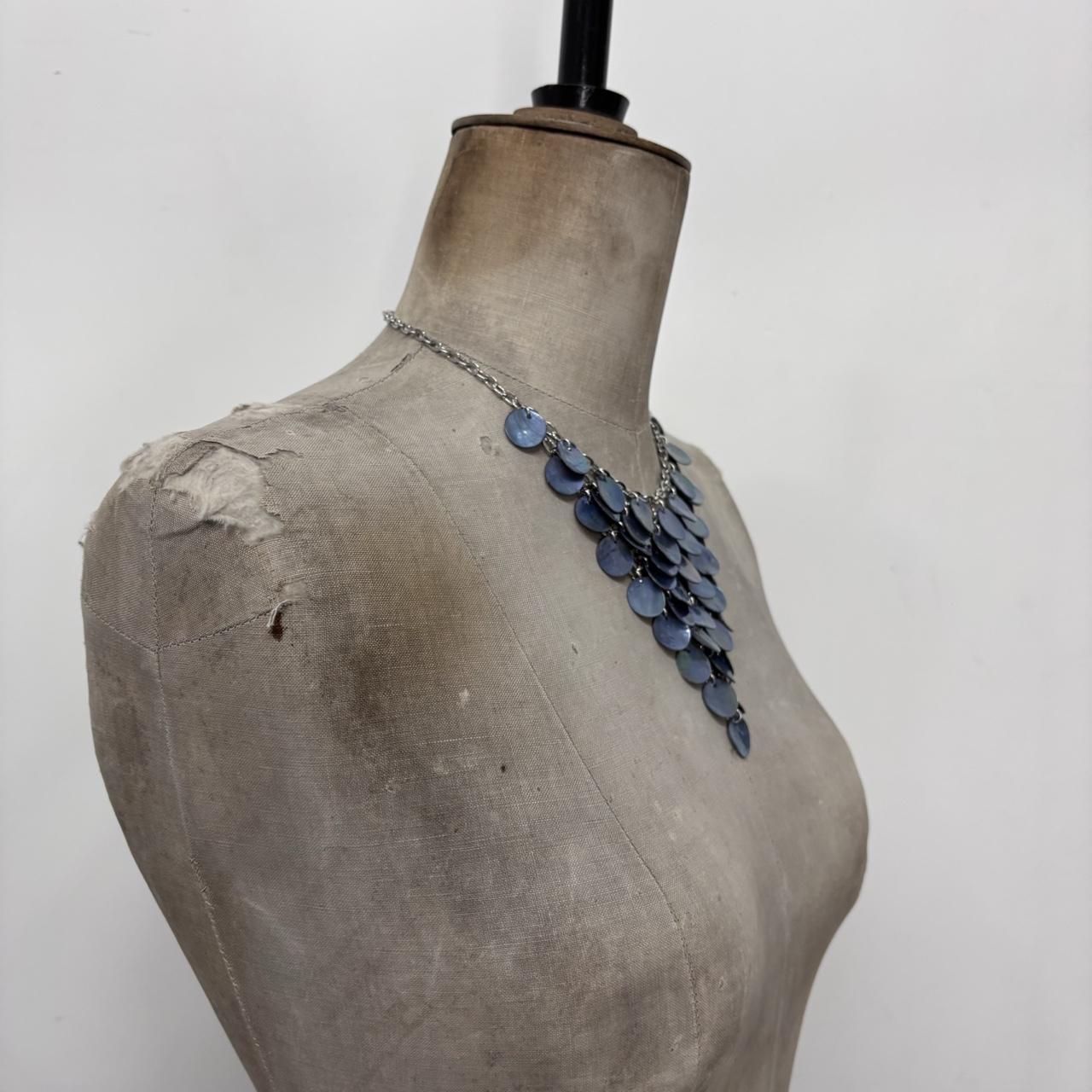 Chain layered shell necklace