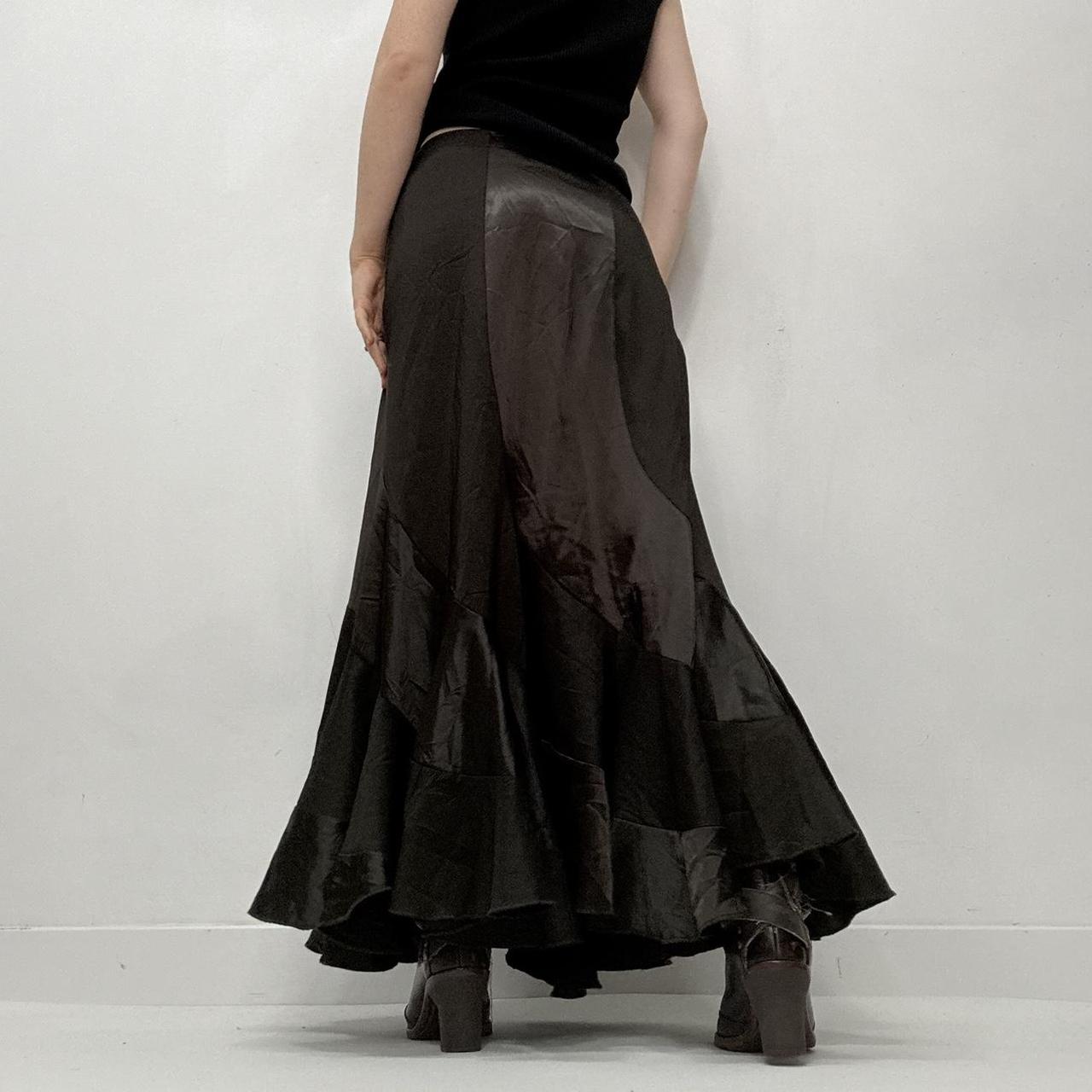 Brown layered maxi skirt