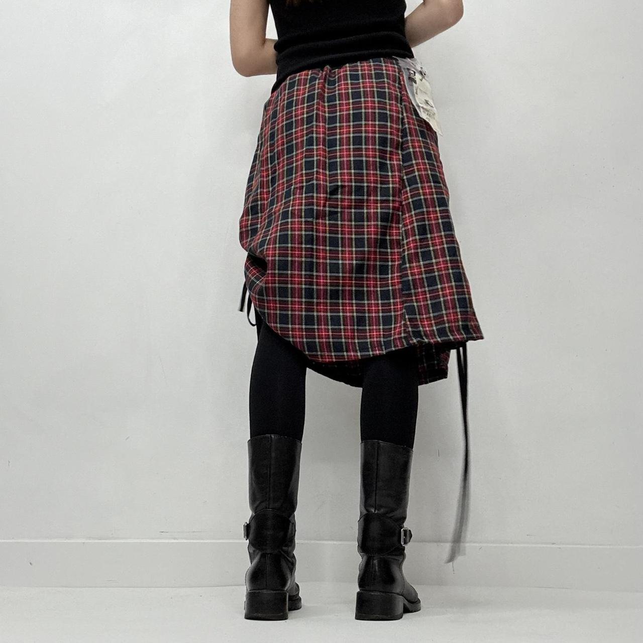 Tartan grunge gothic layered skirt