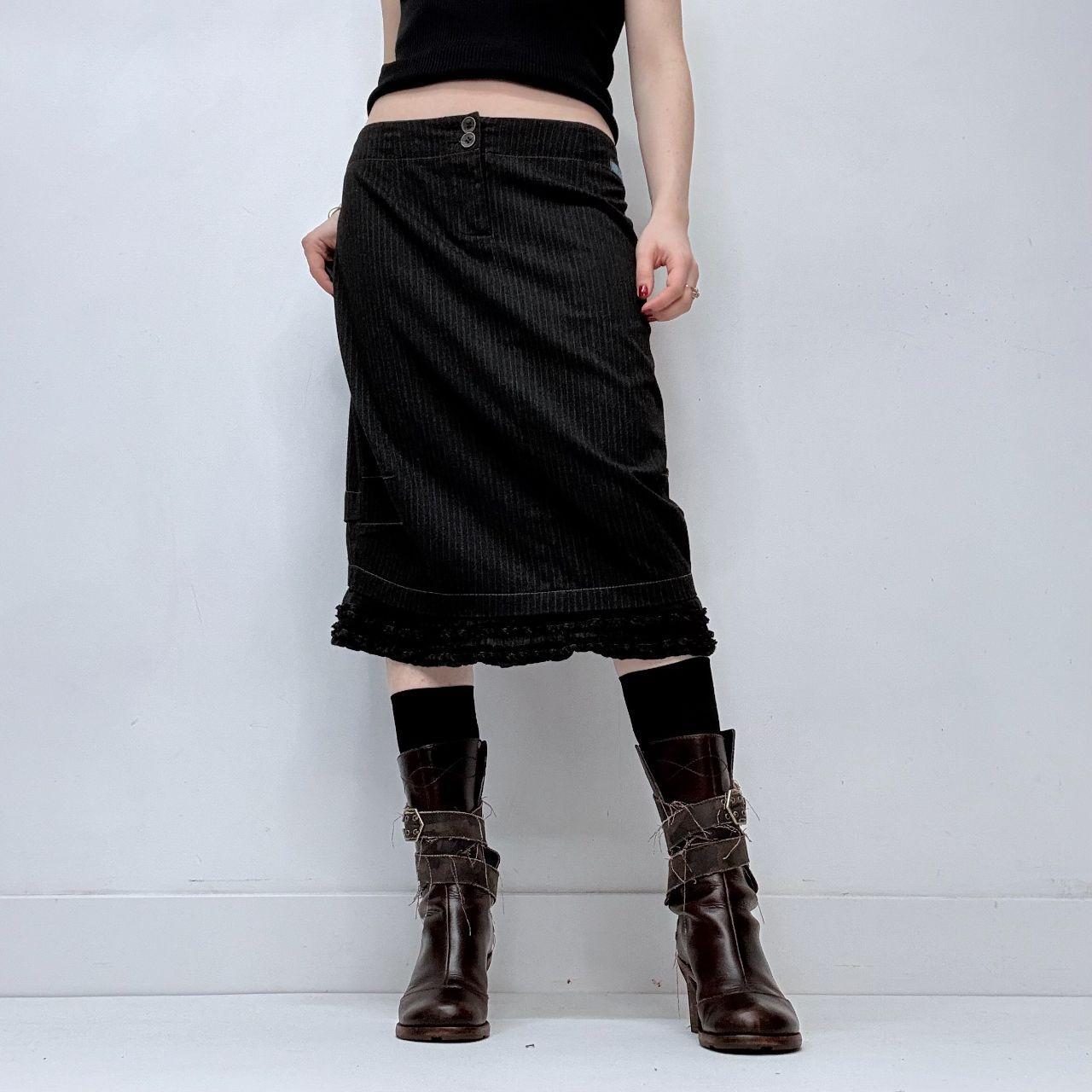 Cop Copine black pinstripe a-line skirt