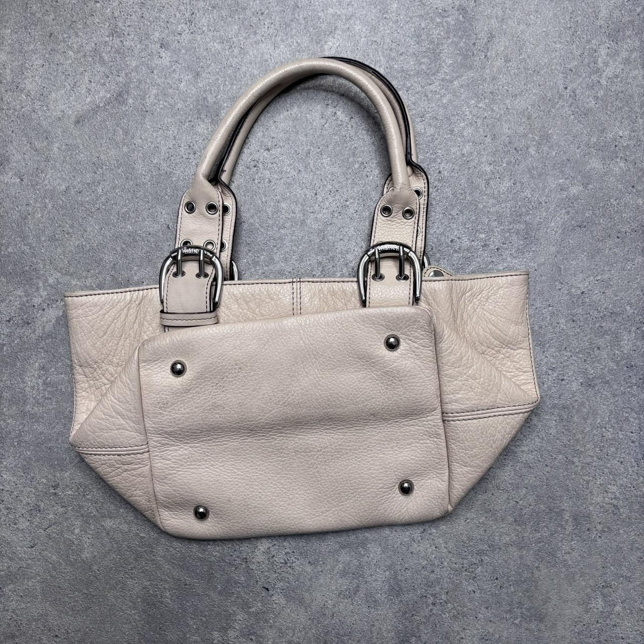 Preppy leather cream shoulder bag