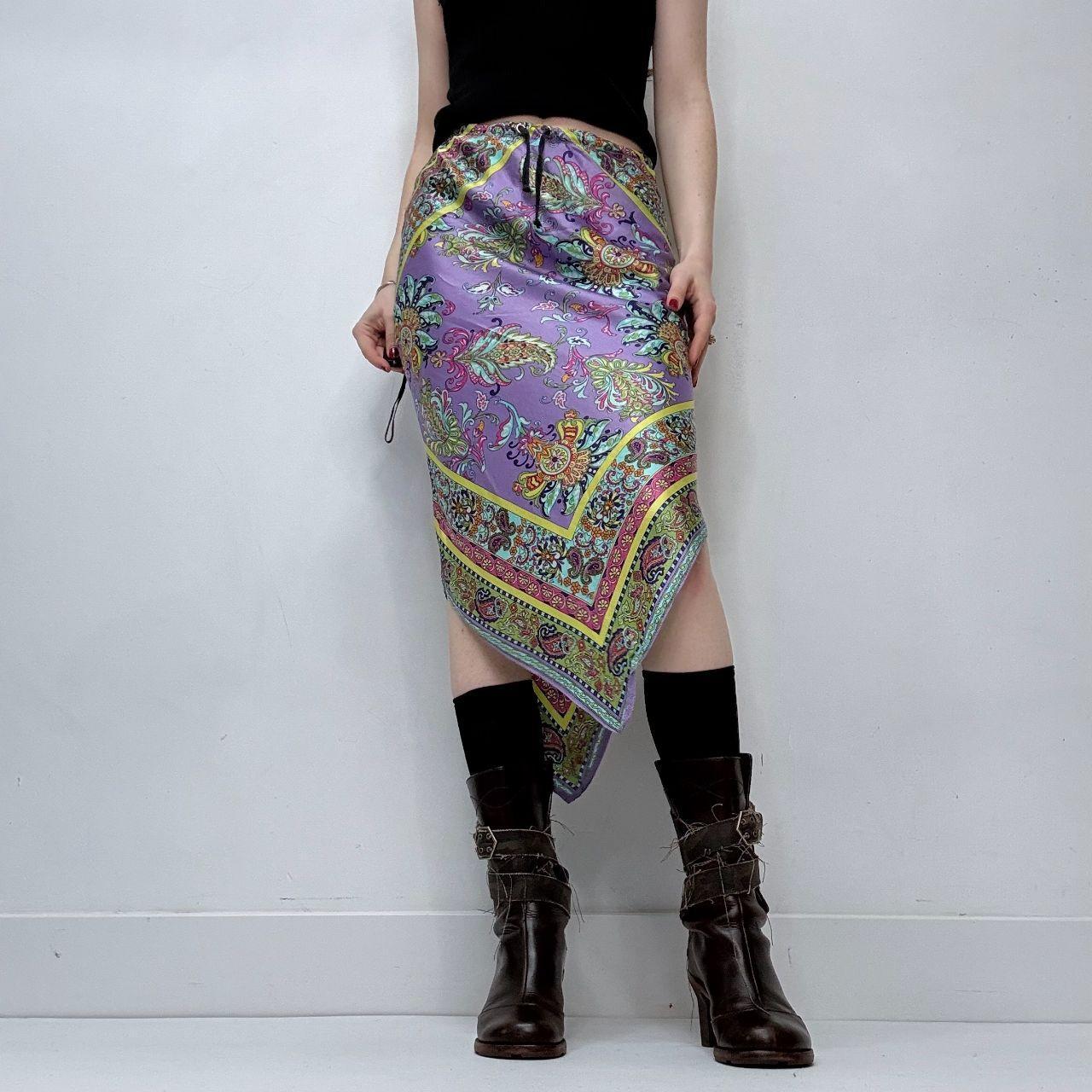 Handkerchief paisley midi skirt