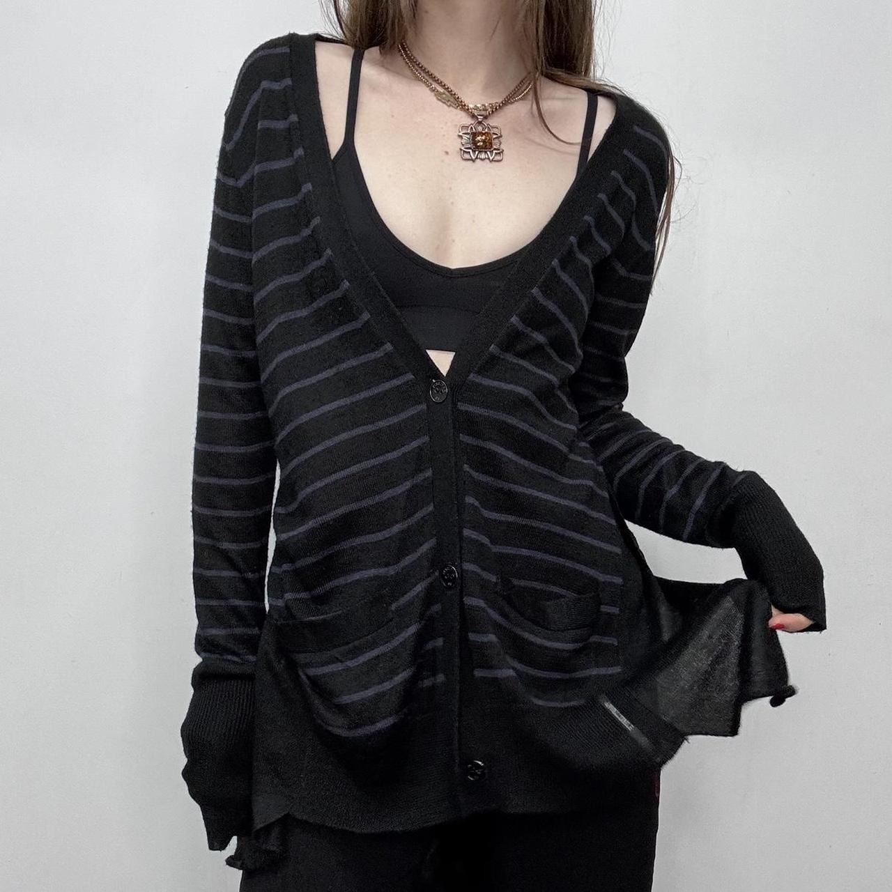 Slouchy striped knit cardigan