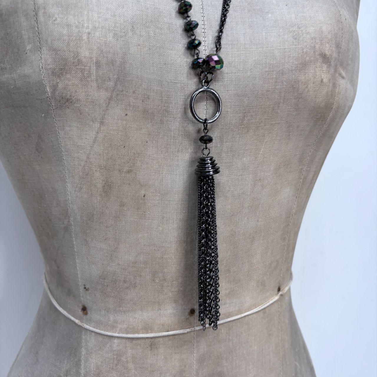 Long layered tassel chain boho necklace