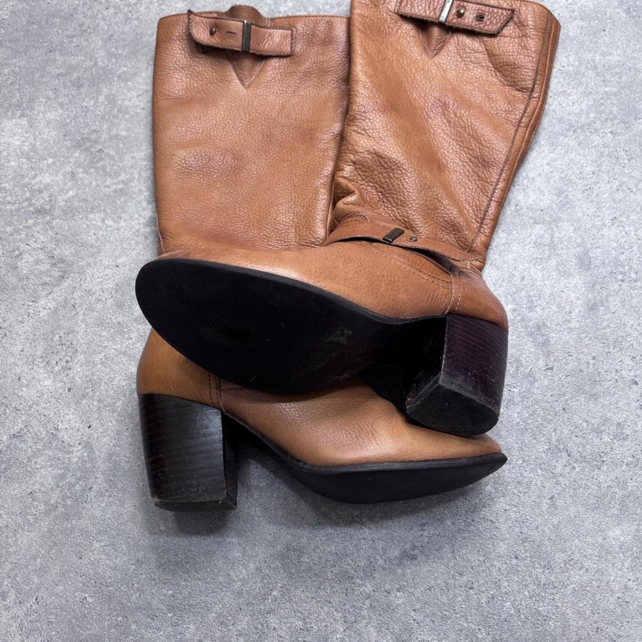 Tan leather campus boots