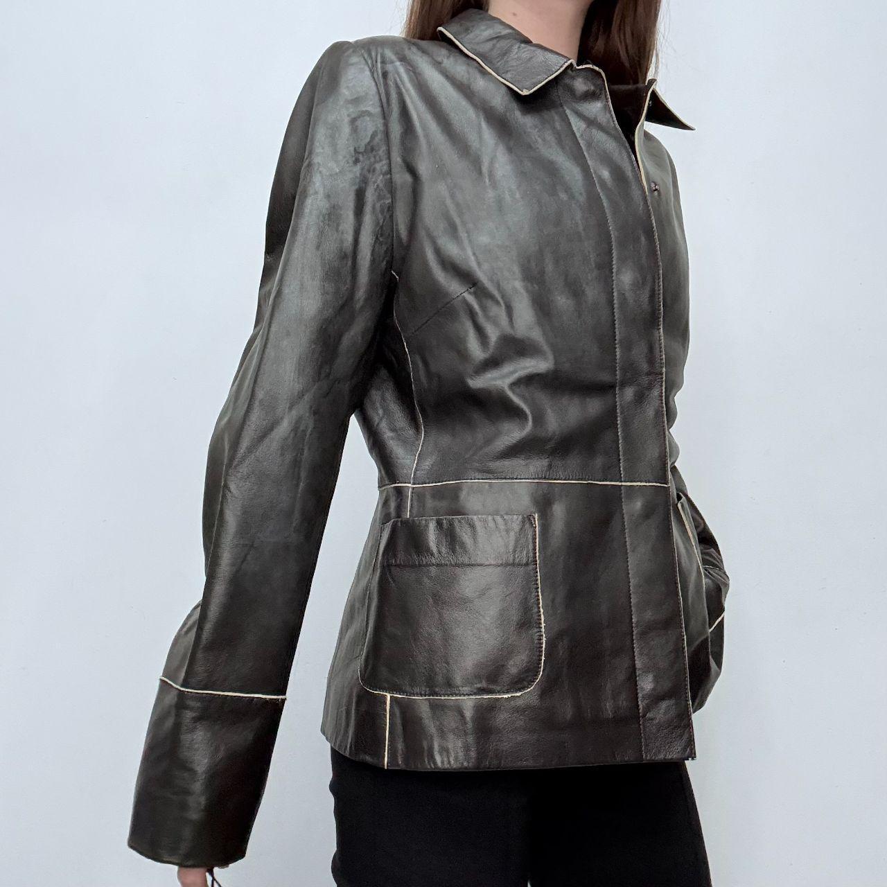 Black leather minimalist jacket