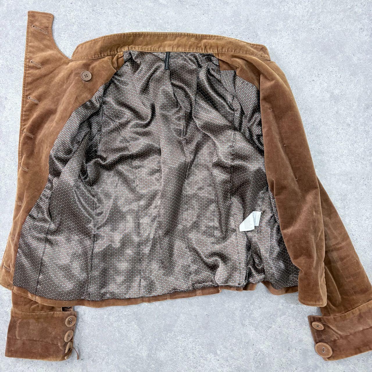 Asymmetric velvet button up flared jacket