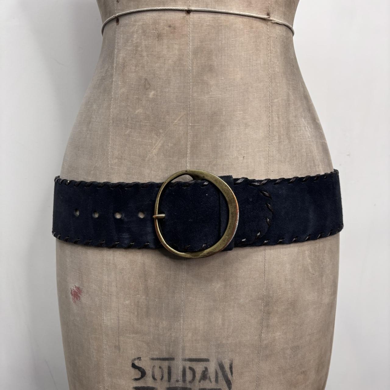 Wide suede chunky belt