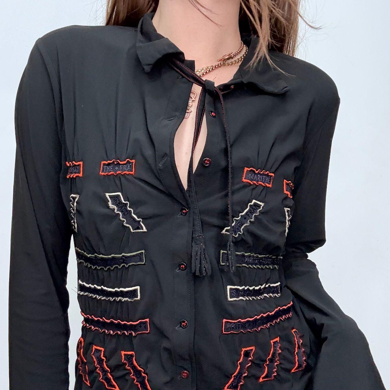 Black boho Marithe + Francois Girbaud shirt