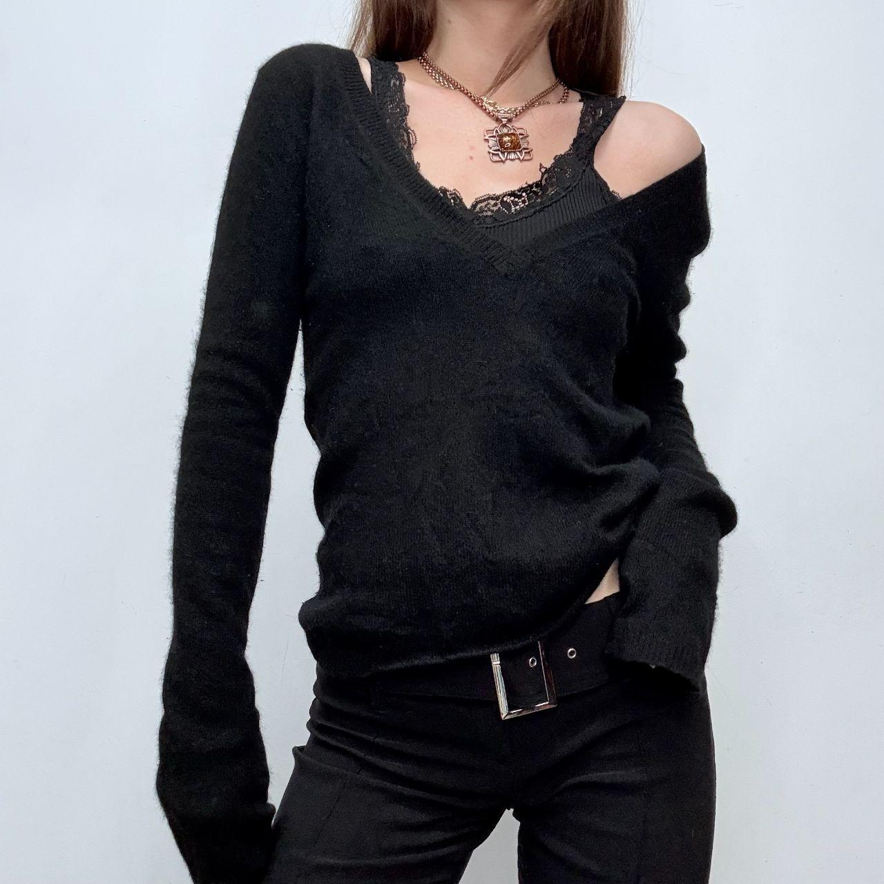 Black cashmere slouchy jumper