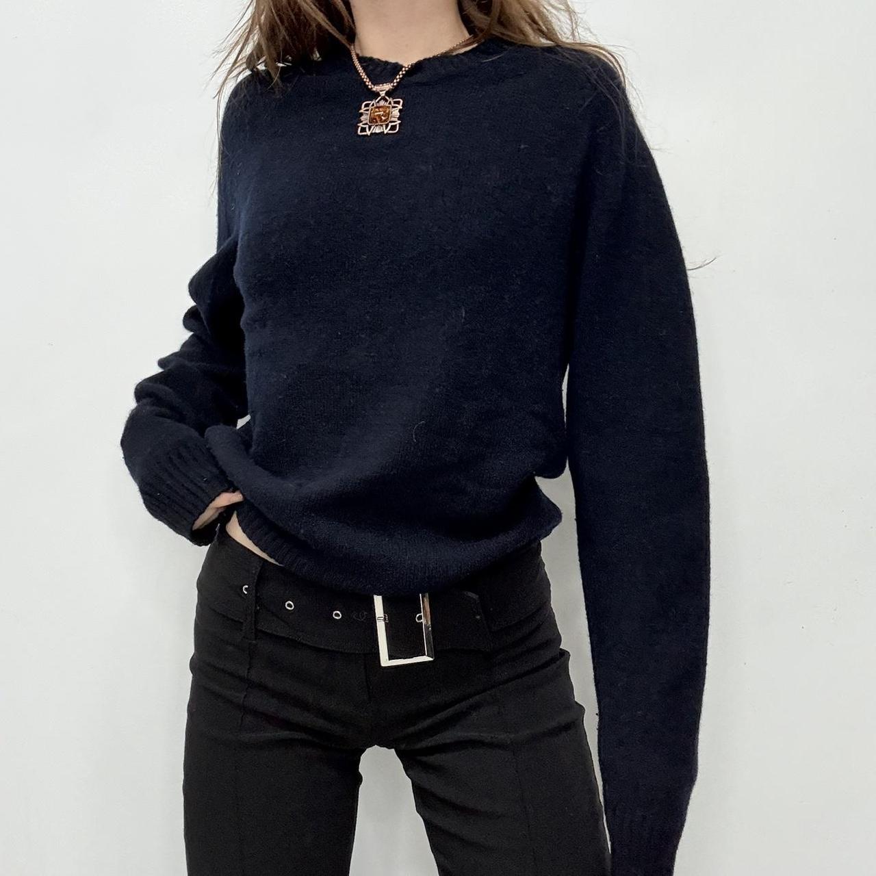 Navy blue wool jumper