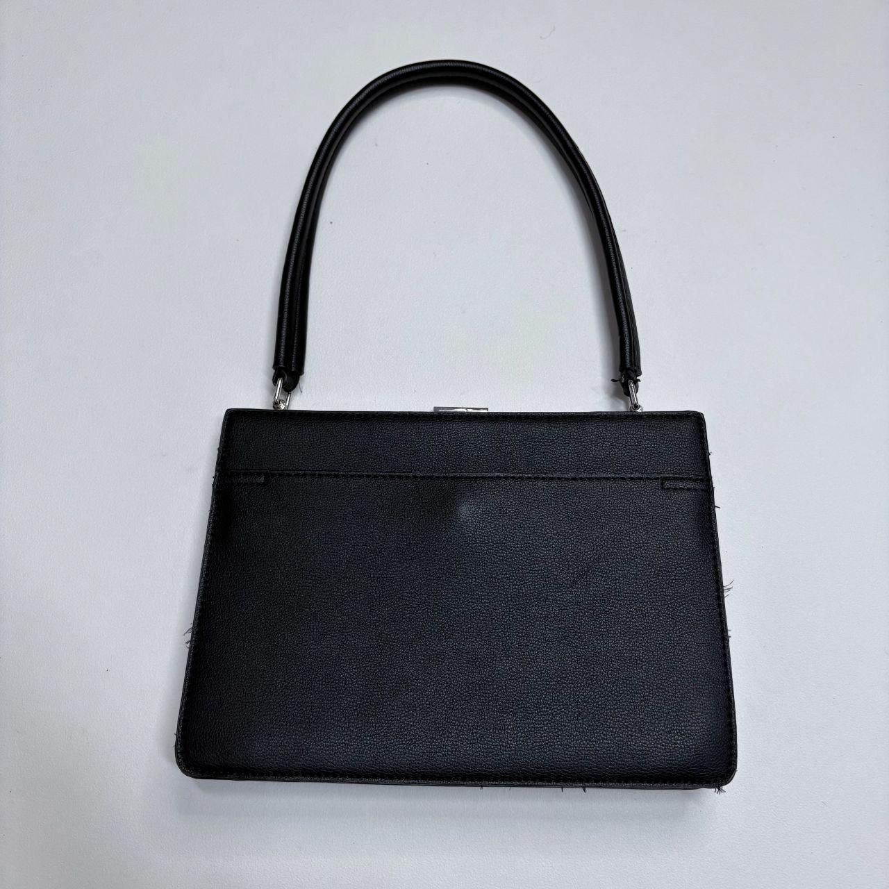 Black leather structured bag