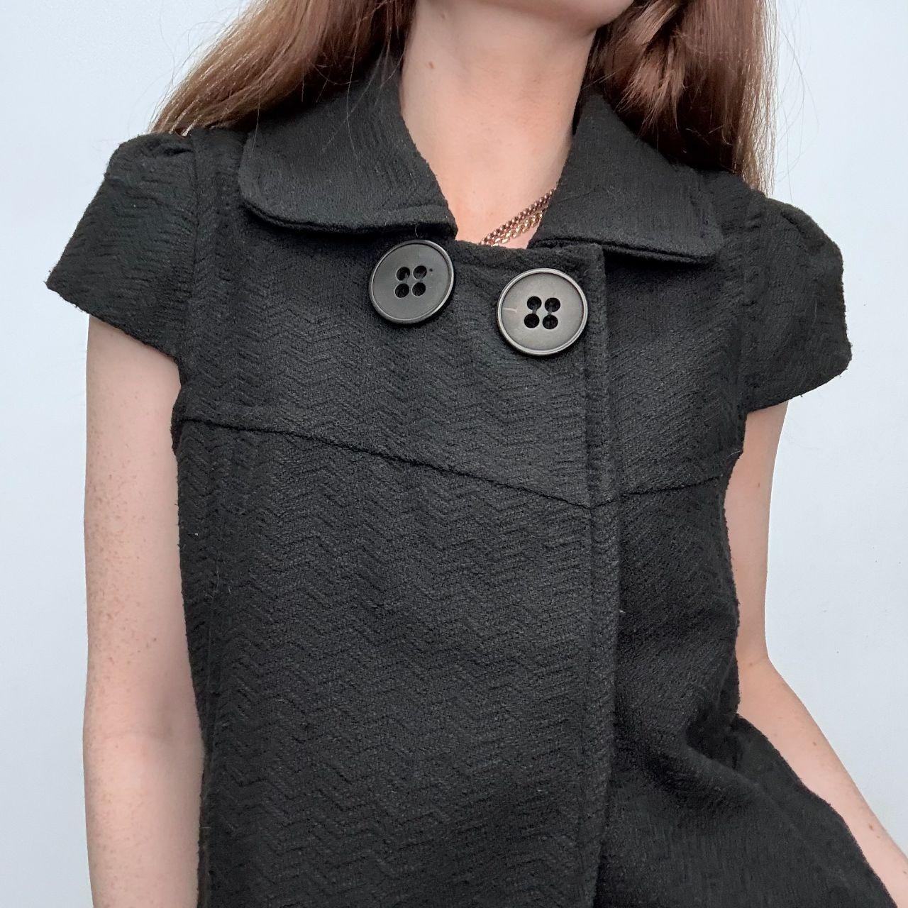 Black capped sleeve pea coat
