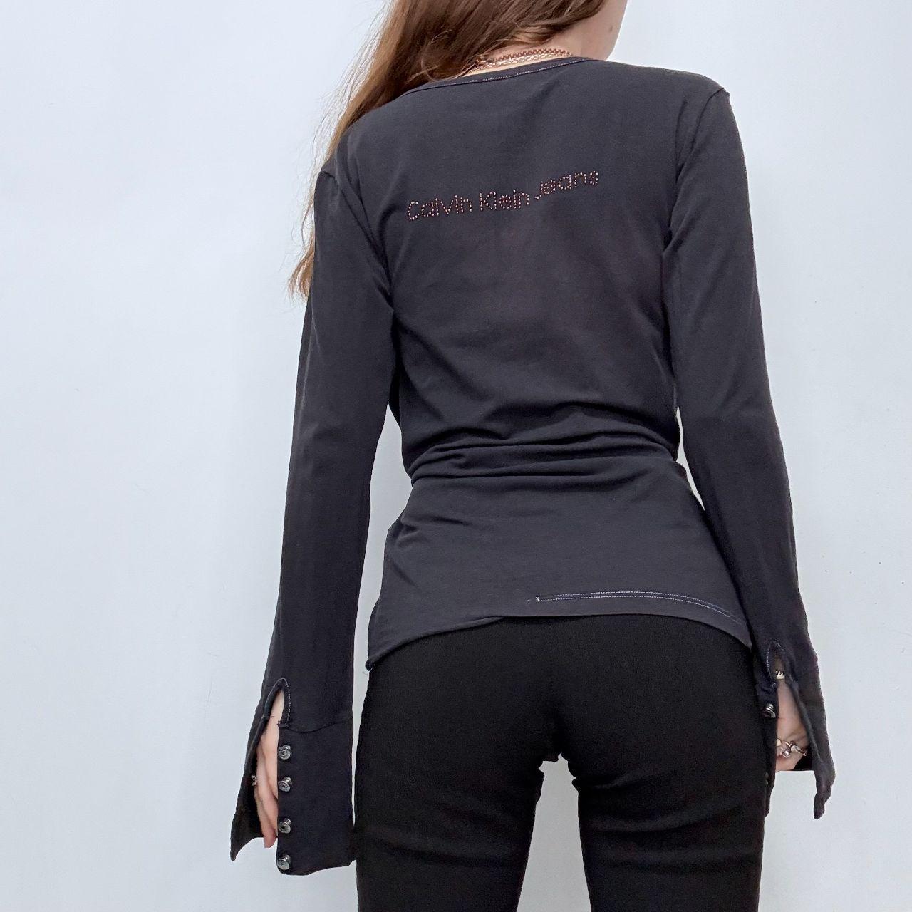 Navy flared slouchy cuff flare t-shirt