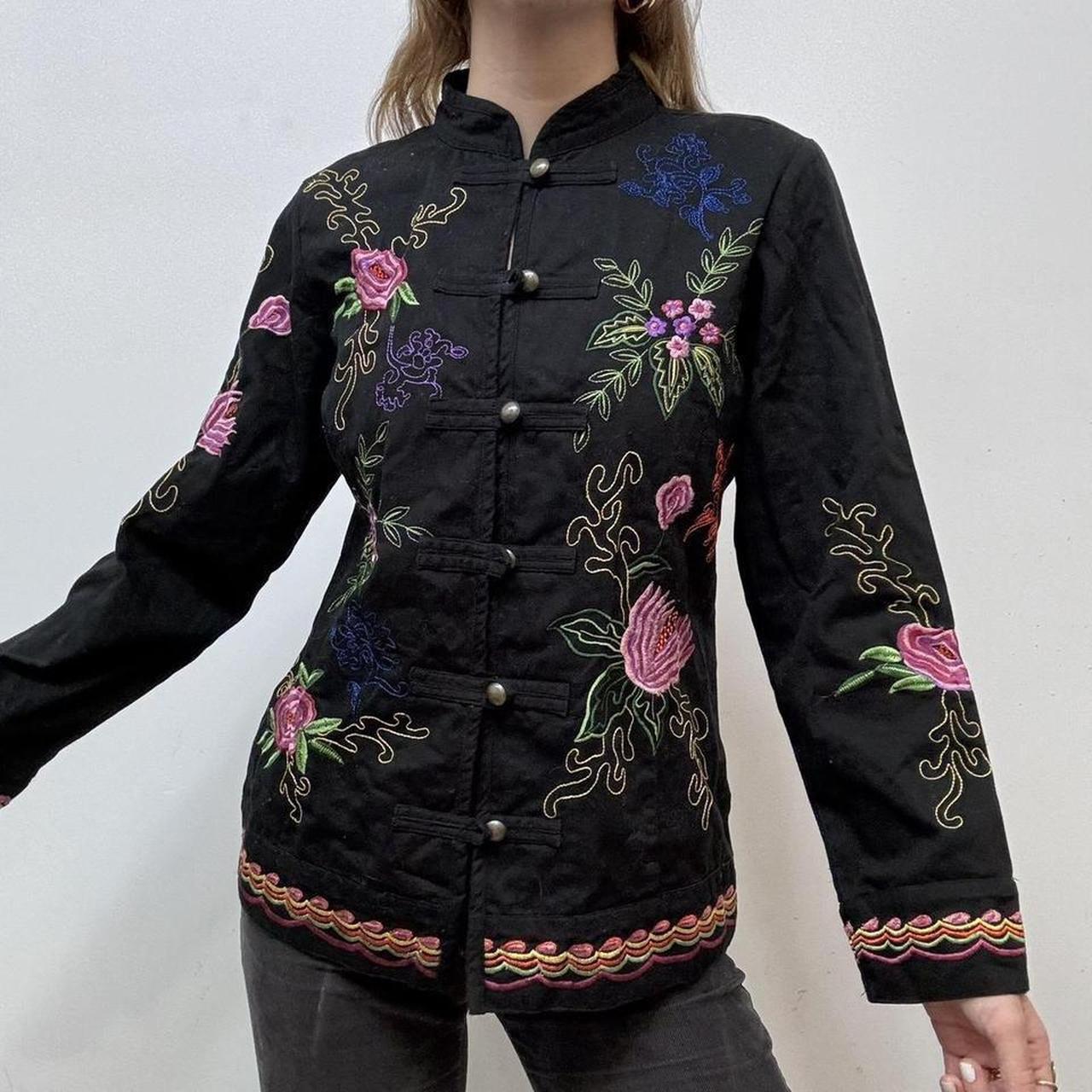Black embroidered military jacjetjacket