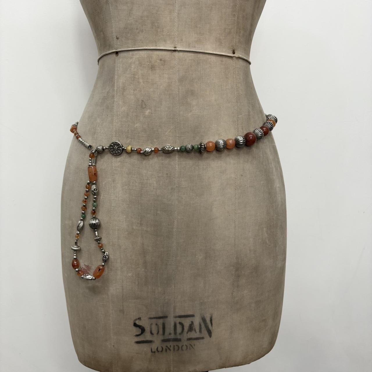 Gemstone silver bead necklace