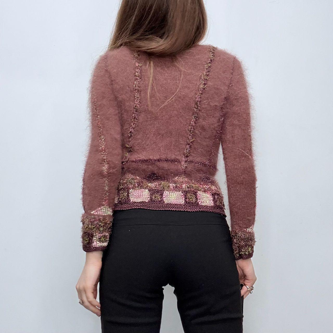 Pink embroidered fairycore cardigan