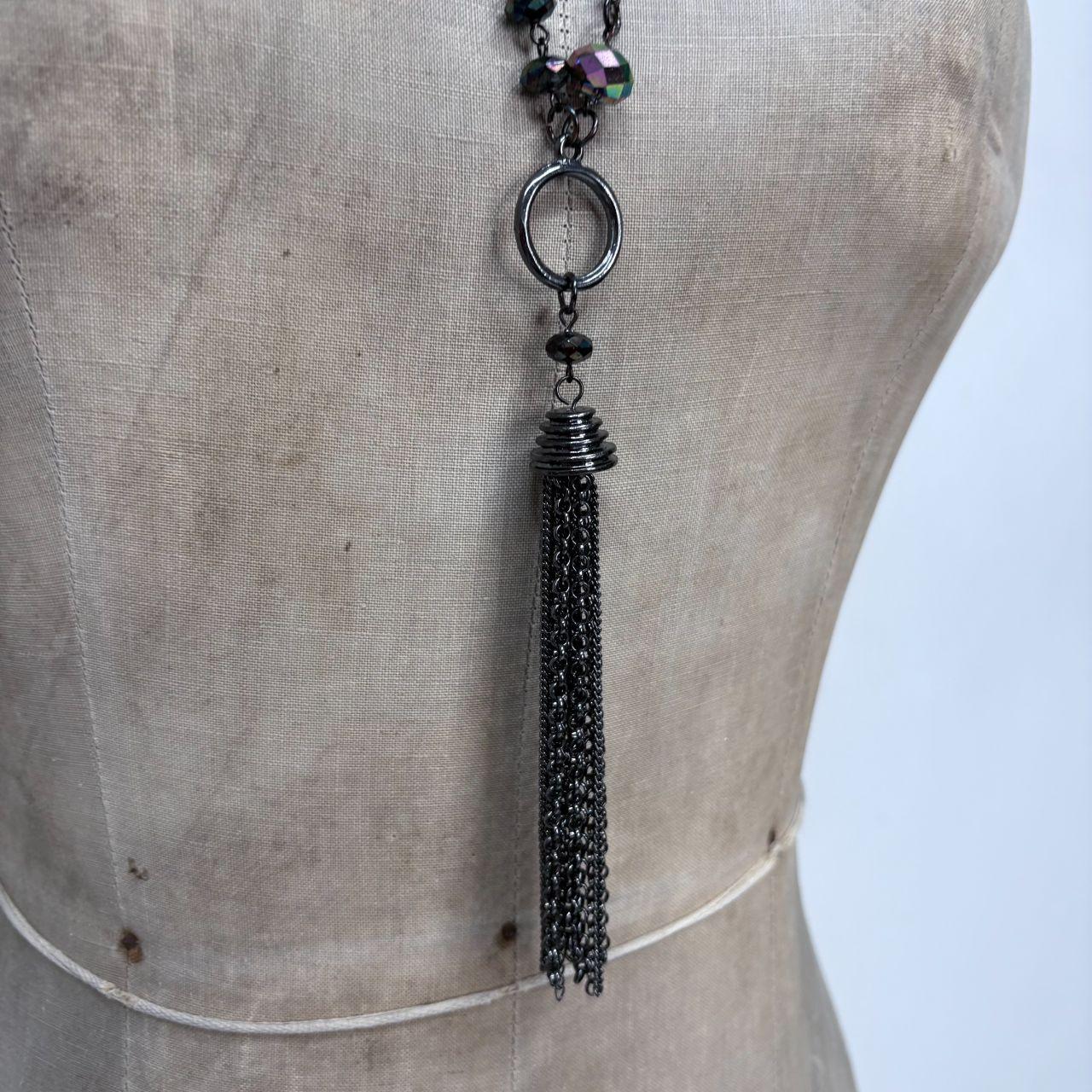 Long layered tassel chain boho necklace