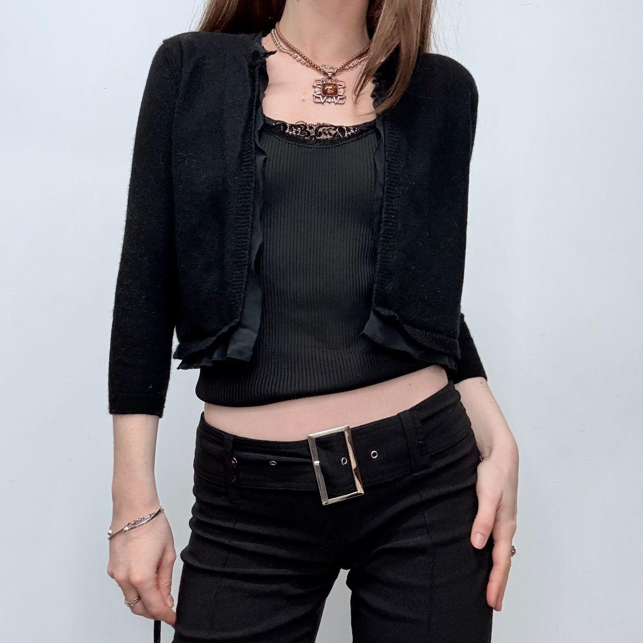 Black cropped cardigan