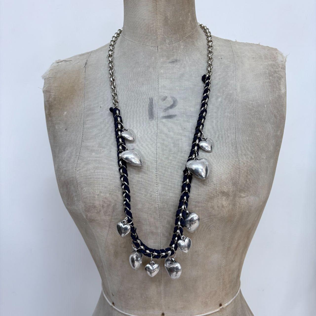 Woven chunky chain love heart waist chain